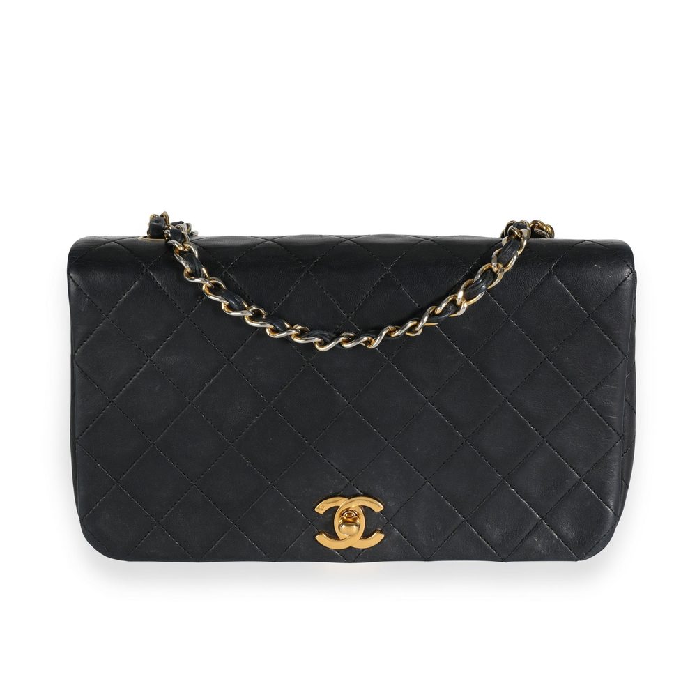 Chanel Vintage Black Quilted Lambskin Single Flap Bag